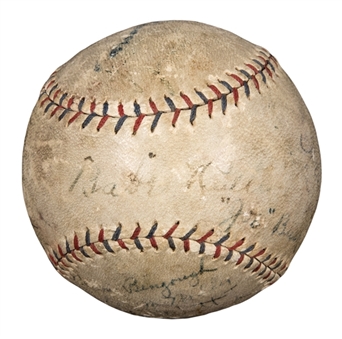 1924 New York Yankees Team Signed OAL Baseball With 16 Signatures Including Ruth, Hoyt & Pipp (PSA/DNA)